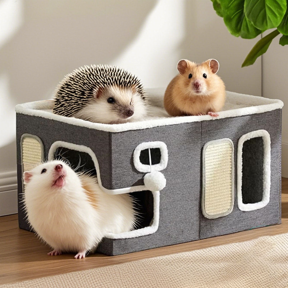 Multi-Level Hideaway Bed for Small Pets
